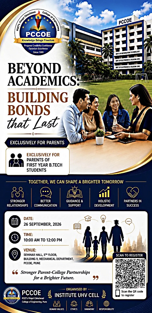 PCCOE UHV Cell - Beyond Academics: Building Bonds that Last (Exclusively for Parents of First Year B.Tech Students)